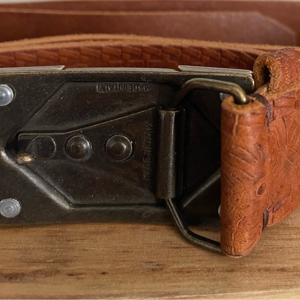 Martin Digman Brown Bridle Leather Belt with Metal Buckle Made In The USA - Picture 5 of 8
